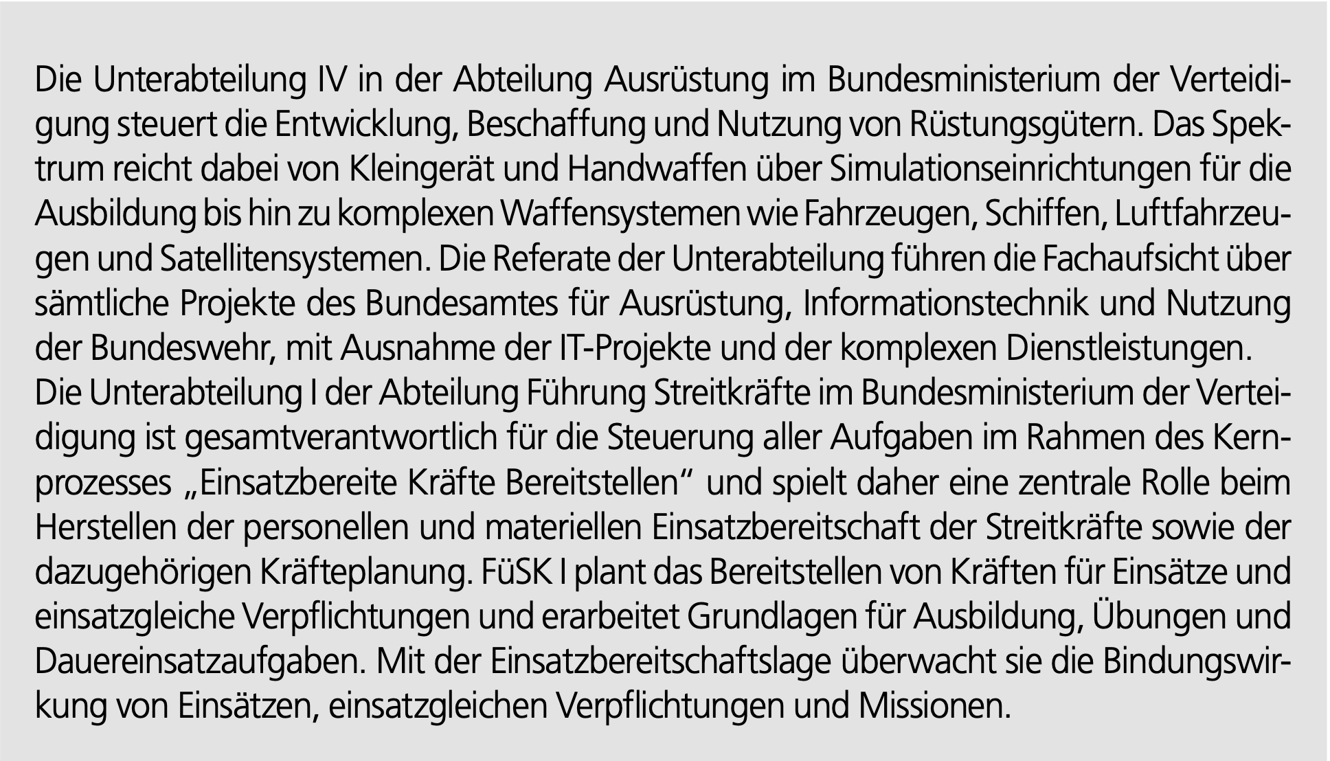 Unterabteilung IV ESUT Europäische Sicherheit & Technik